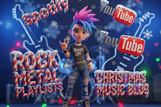 promote your christmas music on spotify,youtube, rock metal playlists