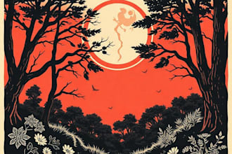 create awesome linocut illustration art