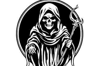 create horror and scary reaper logo reveal
