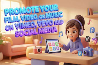 promote your film, video, or music on vimeo, vevo and social media