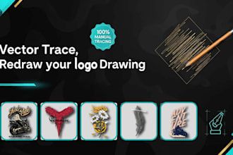 vector trace, redraw your logo, convert drawing to vector