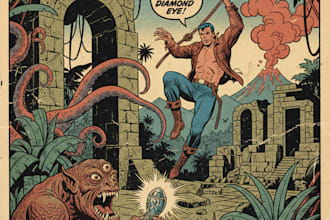 draw vintage, distressed retro, or comic style illustrations