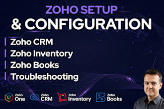configure and optimize zoho CRM, inventory, books and zoho one
