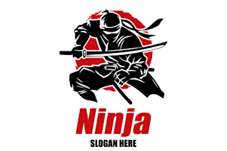 design eye catchy ninja warrior mascot logo design