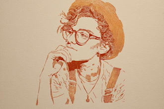create a unique linocut portrait for you