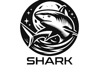 create modern wonderful fish, shark logo