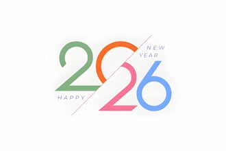 design modern happy new year celebration card logo