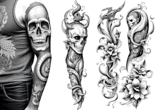 create a tattoo design of tattoo sleeve