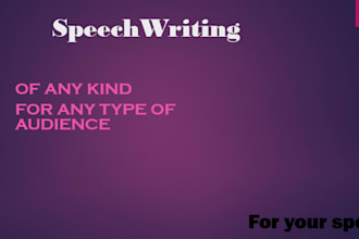 write a speech for you of any type