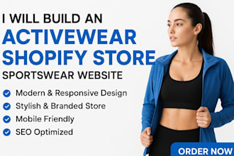 build a professional activewear shopify store for your sportswear brand