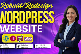 build rebuild wordpress website design, website development