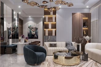 restyle luxury 3d interior, home decor, furniture store, livingroom,wall lighten