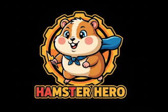 do engine powerful hamster mascot logo with t shirt design