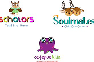 design cute children logo ,child care and kids education