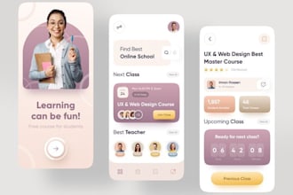 develop an educational app   website for elearning online courses and tutoring