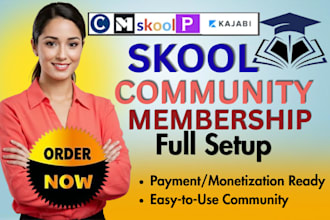 setup skool community skool course system and kajabi online course automation