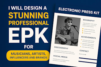 design a stunning professional epk for musicians  artists influencers and brands
