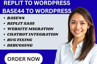 replit to wordpress, base44 to wordpress migration expert webapp debugging