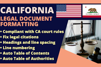 format legal documents for california courts