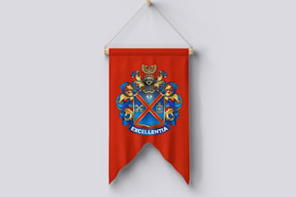 design family crest coat of arms heraldic logo
