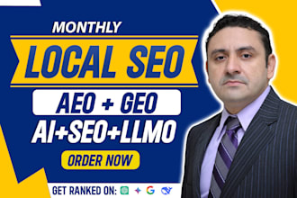 optimize monthly website local off page GEO, aeo, SEO backlinks building