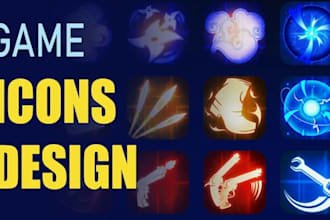 design 2d icon, asset, object and UI for your game