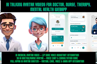 create ai talking avatar videos for doctor, nurse, therapy, mental health webapp