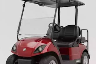 mold 3d realistic yamaha golf cart,mid poly asset,cgi rendering,ue5 or 6 car