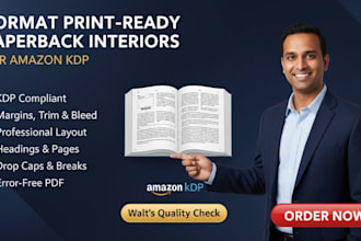 format print ready paperback interior for amazon KDP