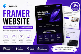 develop framer website, framer landing page, framer design and redesign