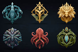 design unique medieval, fantasy, rpg, mmorpg game logo title