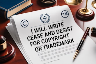write cease and desist letter for copyright or trademark disputes