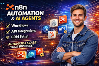 n8n automation and ai agents workflows API integrations and CRM setup