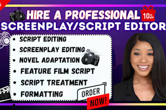 professionally edit and polish your screenplay movie script tv series synopsis