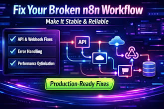 fix your broken n8n workflow, failed triggers, API errors and make it stable