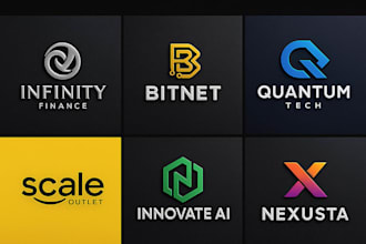 design modern minimalist tech crypto ai business logo with branding