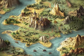map illustration map design 3d isometric cartography