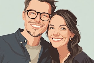 draw couple portrait illustration