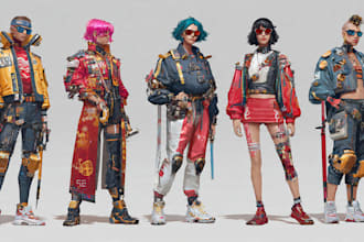 design anime character , cyberpunk character