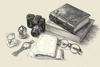 create realistic hand drawn sketch illustrations