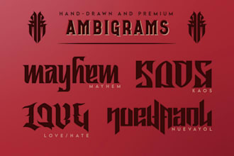 hand draw a unique ambigram for you