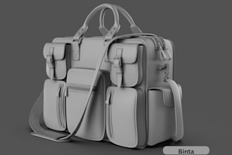 create 3d model,high quality render of bags, backpack, purses and wallet