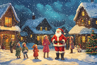 draw christmas cartoon caricature
