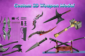 design custom cosplay weapons ,props,3d print models,stl, pepakura vfx and props
