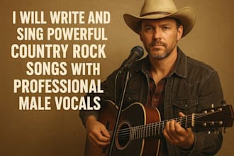 write and sing powerful country rock songs with professional male vocals