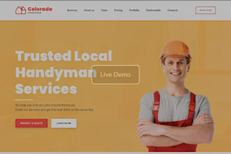 design, construction, plumbing, hvac, roofing, electrician, and handyman website