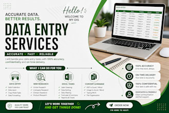 do accurate data entry, excel data entry and web research