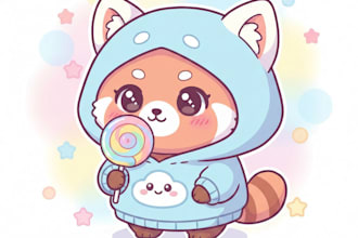 draw chibi character art for character design, fanart, and kawaii illustrations
