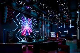 revamp luxury night club, vip interior design, bar render, cgi lounge lightening