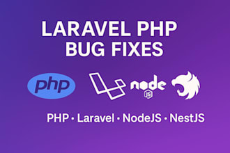 fix laravel php or nodejs backend bugs and errors